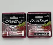 Lot Of 2 ChapStick RED RASPBERRY Moisturizer Skin Protectant Lip Balm Rare HTF
