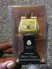 Wild Eye Designs Gold Sparkling Handbag Wine Bottle Stopper NEW