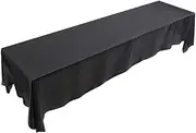 Rectangle-Shaped Table Cover, 145x320cm Tablecloth, Stain-Resistant for Banquet, Wedding, Party Decor - Cute Home Decor (Black)