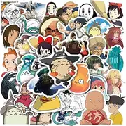 shouqiuzhonglv 50 PCS Japanese Cartoon Stickers, Studio Ghibli Anime Stickers Waterproof Vinyl Cute for Laptop Guitar Water Bottle Luggage Bike Fashion Decals Kids Teen Girls Adults