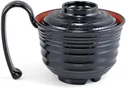 J-Kitchens Super Heat Resistant Grippy Bowl (Soup Bowl, Bowl, Wan, Lacquerware) (Lid), Black Vermilion, 5.4 x 4.0 x 3.3 inches (13.7 x 10.1 x 8.5 cm), Heat Resistant ABS Resin, Made in Japan,