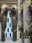luxury European Embroidery Velvet gold thick shade curtain valance tulle M1669*