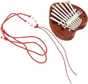 Kisangel Portable Heart Shaped Kalimba Keys Finger Piano Wooden Musical Instrument for Beginners Lightweight Easy to Play for Parties Performances