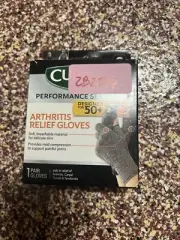 Curad Arthritis Relief Gloves Designed for 50+ 1 pair Small Microban Grey