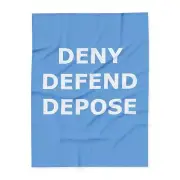 Deny Defend Depose Light Blue Fleece Blanket - Cozy Home Essential for Activists