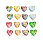 40 pcs Mixed Printed Heart Loose Beads Acrylic For Bracelet Necklace Jewelry DIY