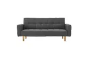 Sarantino 3-Seater Fabric Sofa Bed Futon - Dark Grey
