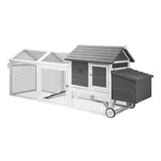 Alopet Chicken Coop Rabbit Hutch Extra Large Wooden House Run Hatch Box w/Wheels