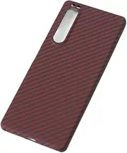 [Waillynice] Anti-Drop Aramid Fiber Shell Design Carbon Fiber for Sony Xperia 1 III Phone Case Xperia 1 V Phone Case 1 IV Phone Case (Red(Big Hole),for Sony Xperia 1 V)