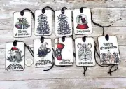 8-Christmas-Gothic-Spooky-Junk Journal-Linen Cardstock-Gift-Hang-Tags