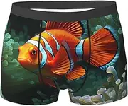 [QMNEHJ] Fish background Men's Boxer Briefs Breathable Stretch Underwear Moisture-Wicking Trunks for Men