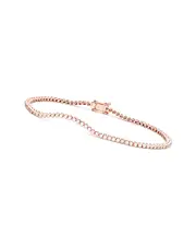 Genevive 14K Rose Gold Vermeil CZ Bracelet