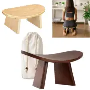 Bamboo Meditation Stool Bench for Meditating Yoga Practice Angled Ergonomic Seat