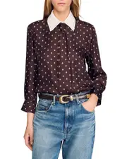 Sandro Silk Tie Shirt
