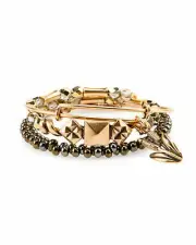 Alex and Ani Set of 3 "Coco and Caviar" Expandable Bangles bracelet a15rll63rg
