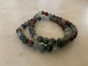 Gorgeous Bloodstone bracelet 2 Strands Healing Purify Detox Blood Cleanser 8mm