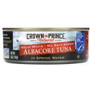 Crown Prince Natural, Albacore Tuna, Solid White - No Salt Added, In Spring Water, 5 oz (142 g)