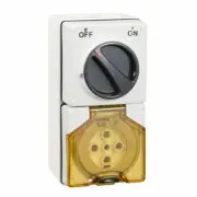 Clipsal 56 Series Round 5 Pin 50A Switched Socket Resistant White | 56C550-RW