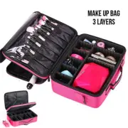 NEW Portable Makeup Bag Cosmetic Make up Case Storage Box Travel Rose Red AU