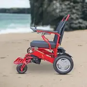 Gilani Enginrrting Bariatric Wheelchair Electric Mobility Folding Light-Weight Motorised Aid-Air Hawk & Falcon, Air Hawk-Red