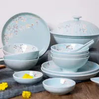 在飛比找ETMall東森購物網優惠-櫻花物語家用創意碗湯碗面碗料理碗日式手繪碗碟組合高淳陶瓷餐具