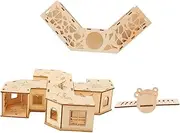 Totority 1Set Safe Hamster Tunnel with Seesaw Mice Maze Play for Pets Fun Natural Design for Hamsters Mice More Smooth Edges