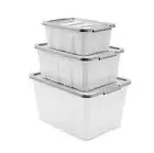 Large Moveable Storage Box Heavy Duty Plastic Tub Storage Box Large Wheels Lid