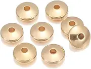 [MURUI] ZP 100pcs Gold Rhodium Flat Round Spacer Plastic Bead Spacer Loose Charm Beads for DIY Jewelry Making Supplies Accessories Y1127 (Color : KC Gold)