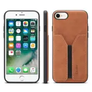Denior For Apple iPhone 7/ 8 Leather Case with Elastic Wallet Card Holder Slot Pocket Cover – Brown