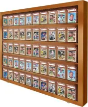Graded Trading Card Display Case USA Made 55 Sport Walnut Wood Baseball PSA Slab