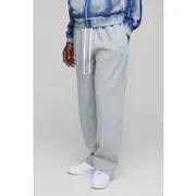 Mens Grey Marl Oversized MAN Drop Crotch Jogger