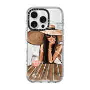 iPhone 16 Pro Clear Case MagSafe Compatible Rose Dreamer, Tan Skin, Black Hair (Fashion Illustration Case)