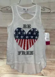 Freestyle Revolution Girls Tank Top Size 10 White Burnout Open Back NWT LBB76