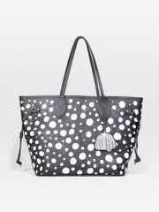 2023 Louis Vuitton x Yayoi Kusama Black Leather Infinity Dots Neverfull