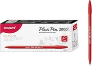 Monami Plus 3000 Office Sign Pen Felt Tip Water Based Ink Color Pen Complete Red Dozen Box (12 pcs)