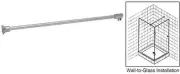 Satin Nickel Frameless Shower Door Fixed Panel Wall-To-Glass Support Bar for 3