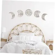 5 Pcs Moon Phase Wall Decor Hanging Wooden Moon Phase 10.6 Inch Vintage Color
