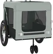 Pet Bike Trailer - Durable Oxford Fabric and Iron Frame with Comfort Features - Grey and Black - Ideal for Small Pets and Cargo Transport