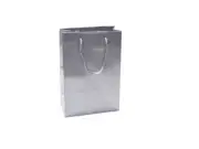 250 x SILVER GLOSSY LAMINATED PAPER GIFT CARRY SHOPPING BAGS BULK - SMALL MEDIUM