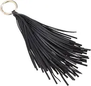 [KESYOO] Black Leather Tassel Keychain Circle Key Rings Tassel Keychain Charms Bookmark Tassels Handbag Backpack Hanging Pendant Decor for Women Purse Decorations