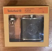 Timberland Leather Covered Flask with Funnel - Stainless Steel - New in Box