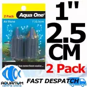 Aqua One Aquarium Air Stone 1 inch 2.5cm 2 Pk Airstone Bubble Bar Wall Aeration