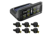 Elinz Solar Powered Tyre Pressure Monitoring System Trailer Caravan TPMS 6 Flow-thru Sensors