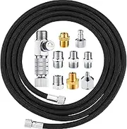 10 Pieces Airbrush Hose 6ft Nylon Braided Hose with Quick Release Disconnect Coupler, Airbrush kit for Air Compressor and Adapter
