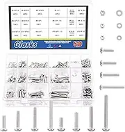 Glarks 540Pcs Machine Screw Assortment Kit #6-32#8-32#10-24 Stainless Steel Phillips Pan Head Assorted Nuts Bolts and Flat Washers Set, 304 Stainless Steel Machine Screws Assortment Set