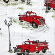 FIRE TRUCK Twin Quilt Sham Throw Pillow FIRE TRUCKS FIRE ENGINE Fire Fighter