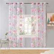 Room Peony Pattern Tulle Curtain Sheer Curtains Window Drapes Home Decoration