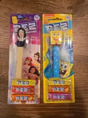 Disney Snow White + Nickelodeon Spongebob Squarepants Pez Dispensers - Unopened