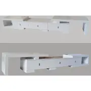 Extendable Oak TV Cabinet with 3 Drawers in White