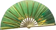 Oshhni Folding Popping Fan Creative Portable Hand Fan for Music Festival Party Supplies, Green